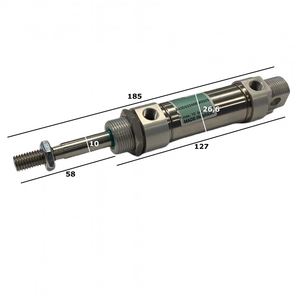 25mm stainless steel cylinder with dimensions Variomix 25mm stainless steel cylinder
