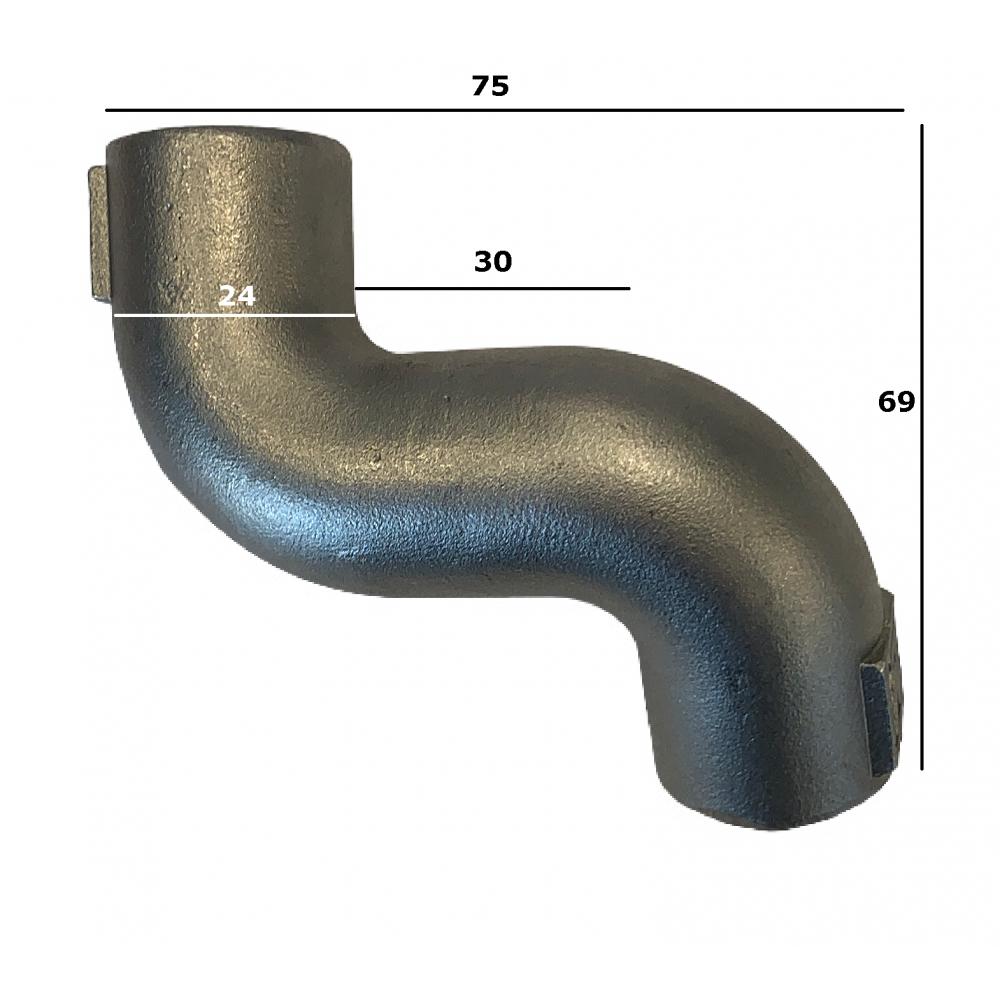 Stainless steel S-bend, twisted, 1/2" Stainless steel S-bend, 1/2", twisted