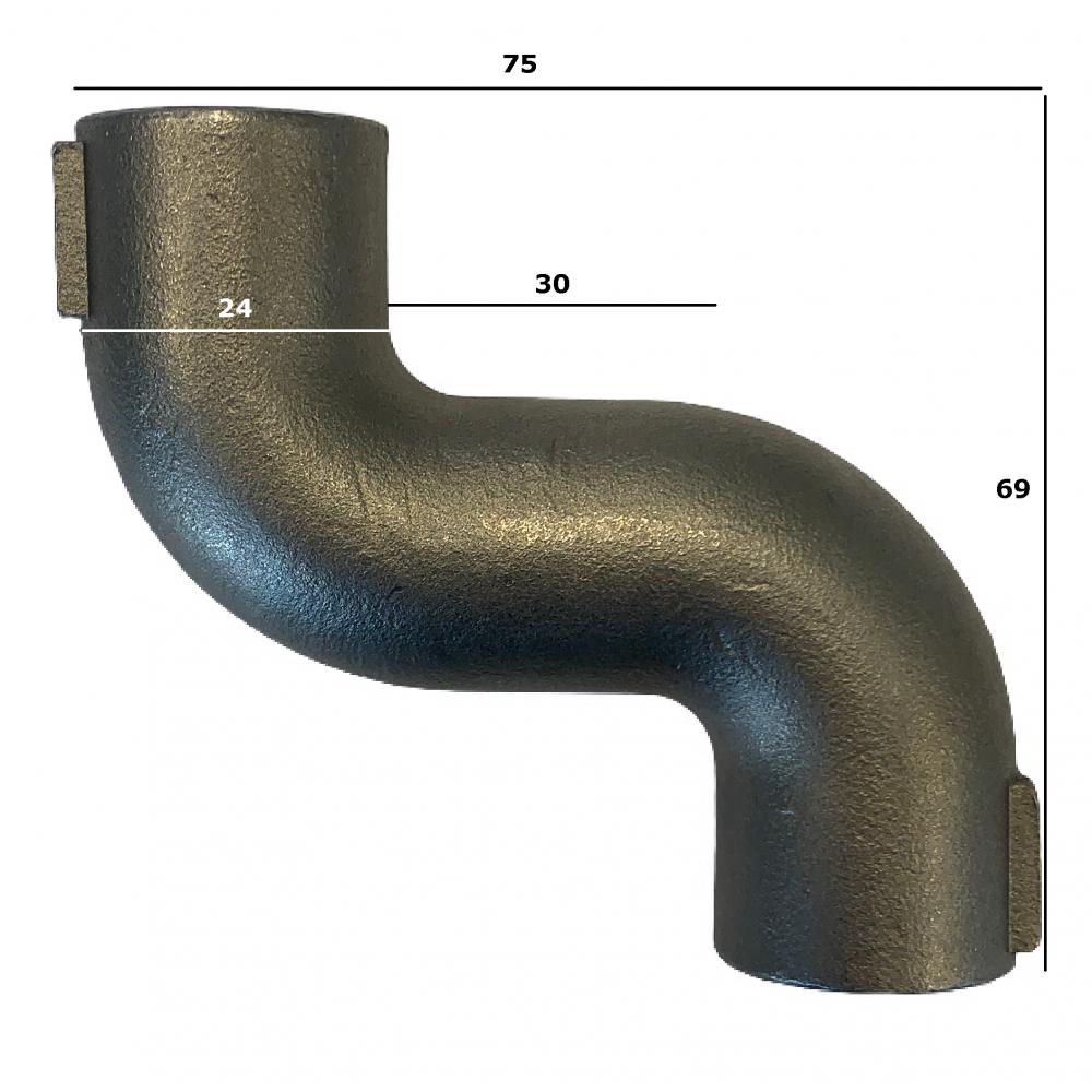 Stainless steel S-bend with dimensions 1/2" stainless steel S-bend with dimensions